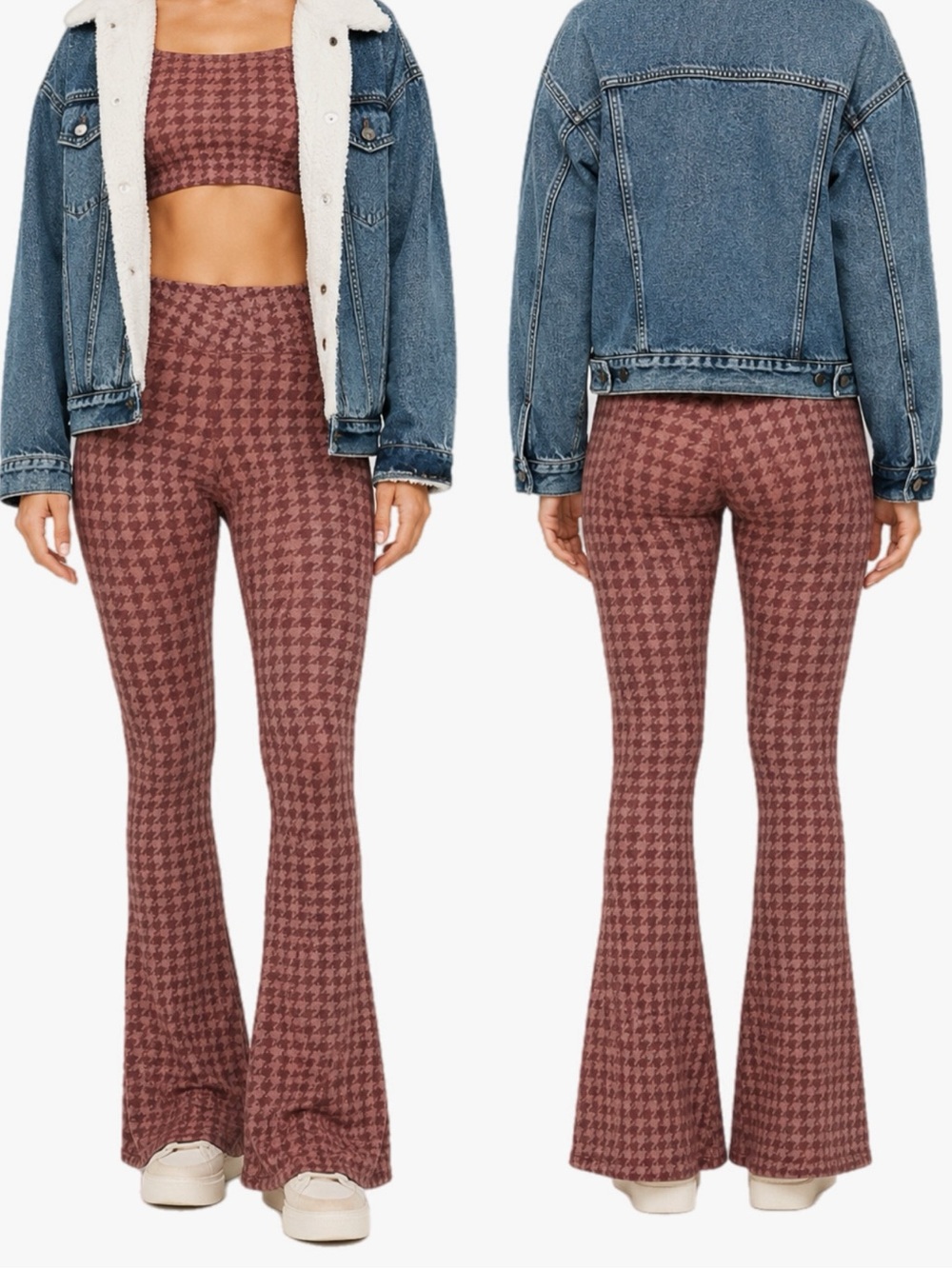American Eagle OFFLINE Real Me Super Flare High Rise Houndstooth Leggings XS